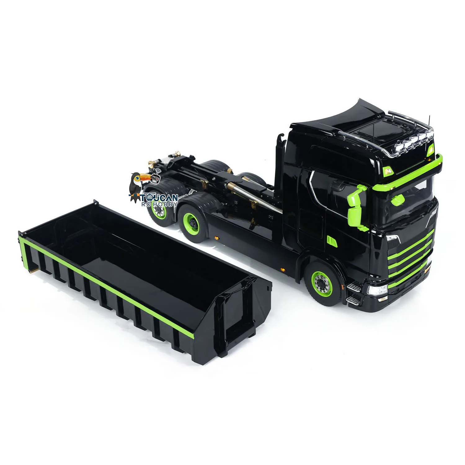 770S 1/14 RC Hydraulic Dump Truck 6x6 Metal Roll On Off Full Dumper 3-speed Car Rear Axle Lifting Steering Light Sound Set Toys 5