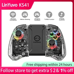 LinYuvo KS41 조이패드 무선 컨트롤러 게임패드, 웨이크업 6 축 자이로 컨트롤러, 하드웨어 링 게임패드, 닌텐도 스위치 호환