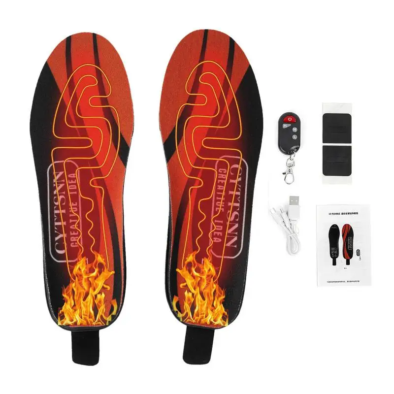 

USB Heated Shoe Insoles 6-10 Hours 3-speed Heating Shoes Pads 3900mAh Rechargeable Electric Feet Warmer With Remote Control