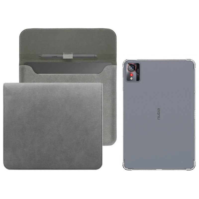 Versatile 2-in-1 Clear TPU Shockproof Back Cover & Slim Tablet Storage Sleeve