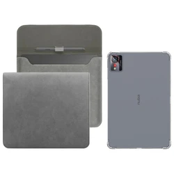 Versatile 2 - in - 1 Clear TPU Shockproof Back Cover & Slim Tablet Storage Sleeve for ZTE Nubia Pad Pro (Clear)