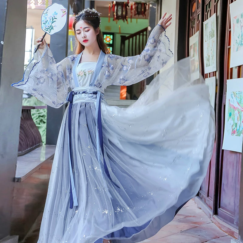 

Women Hanfu Chinese Traditional Folk Costume Girl Han Dynasty Dance Wear Lady Fairy Cosplay Clothes Oriental Ancient Prince Suit