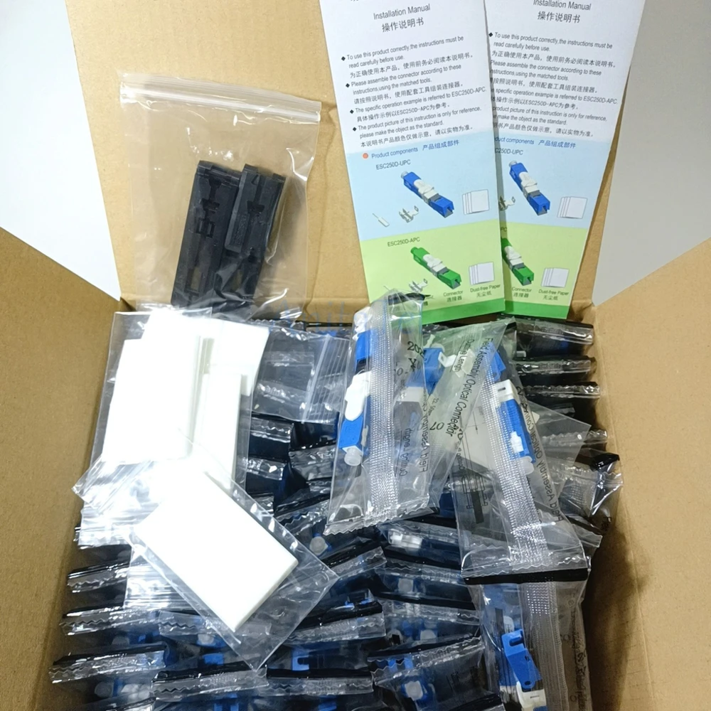 

10/20/30/40/50pcs UNIKIT ESC250D SC APC SC UPC Single-Mode FTTH Optical Quick Connector SM Fiber Optic Fast Connector SC APC/UPC