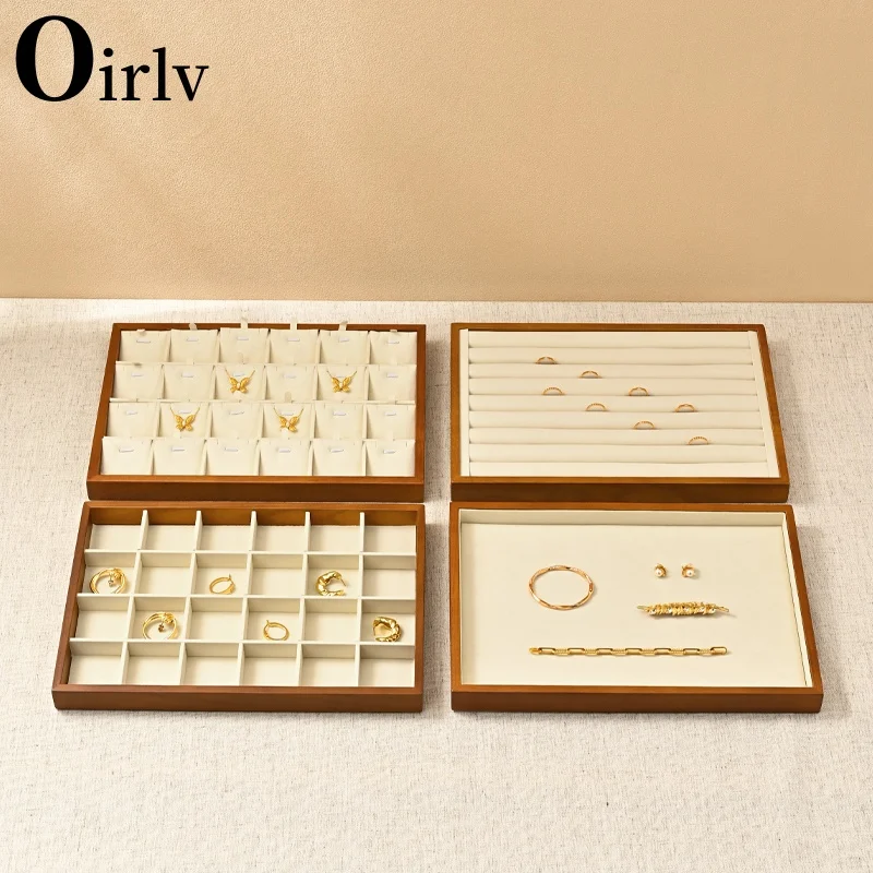 Oirlv Soild Wood Jewelry Display Exquisite Jewellery Holder Portable Ring Earrings Necklace Organizer Box organizator de boys - Image 2