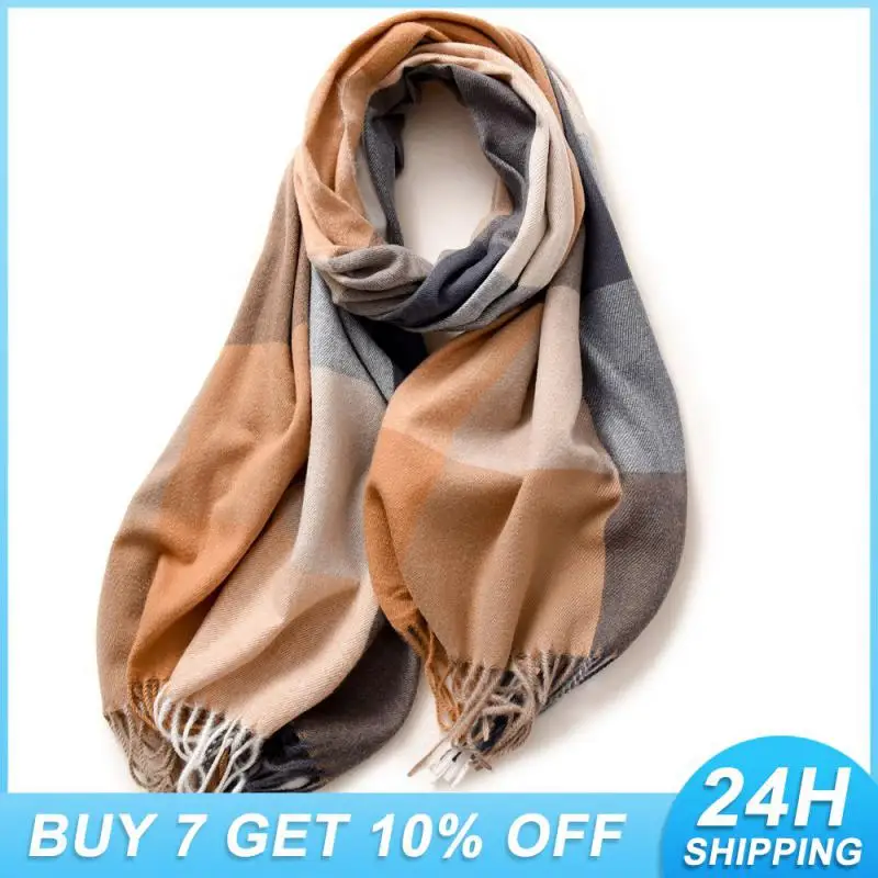 

Contrast Scarf Winter Comfortable Clothing Accessories Women's Cashmere-blend Scarf Fashion Trend Imitation Cashmere Check Scarf