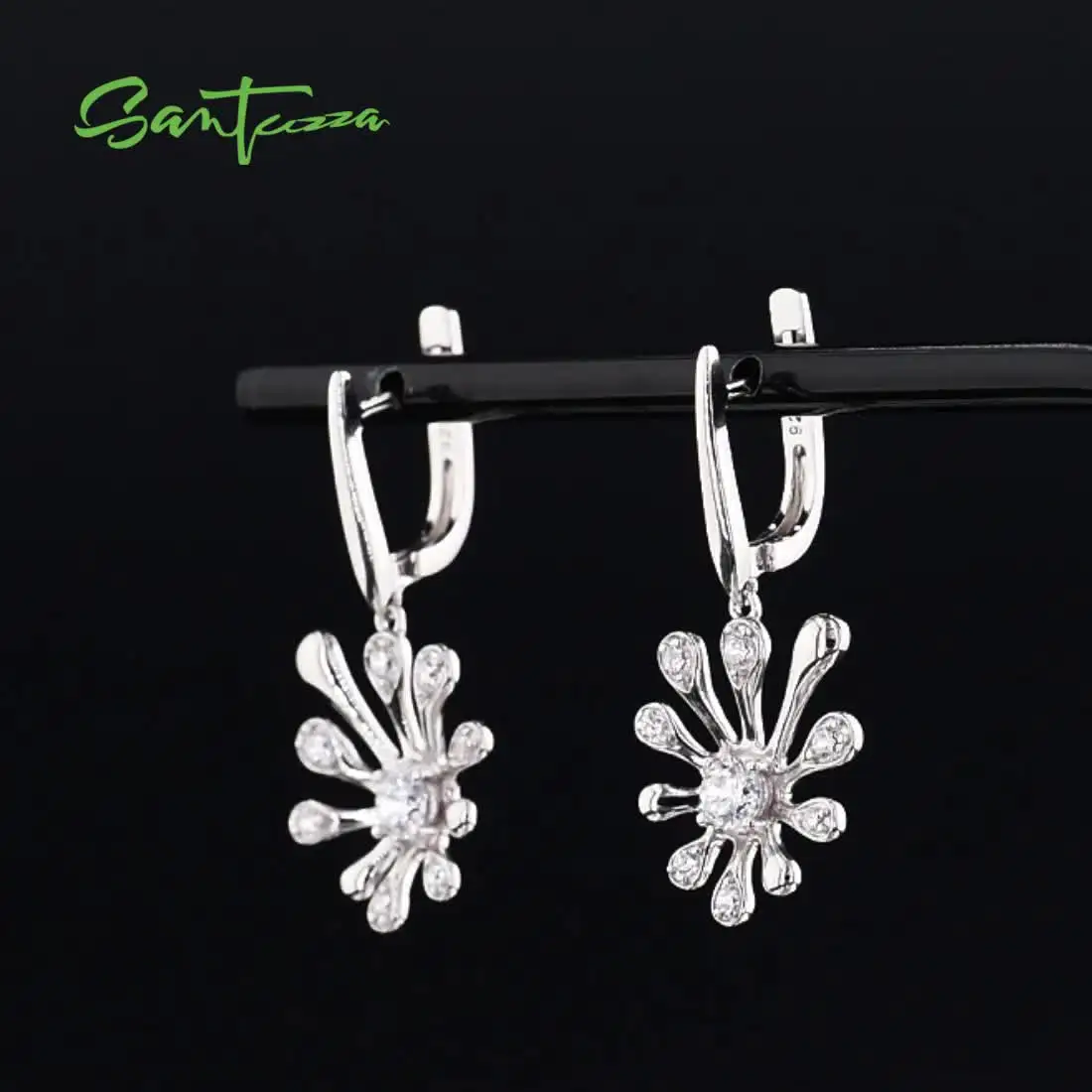Santuzza Orecchini Pendenti In Argento 925 Con Zirconia Cubica – Drop Eleganti – Gioielli Regalo Per Donna