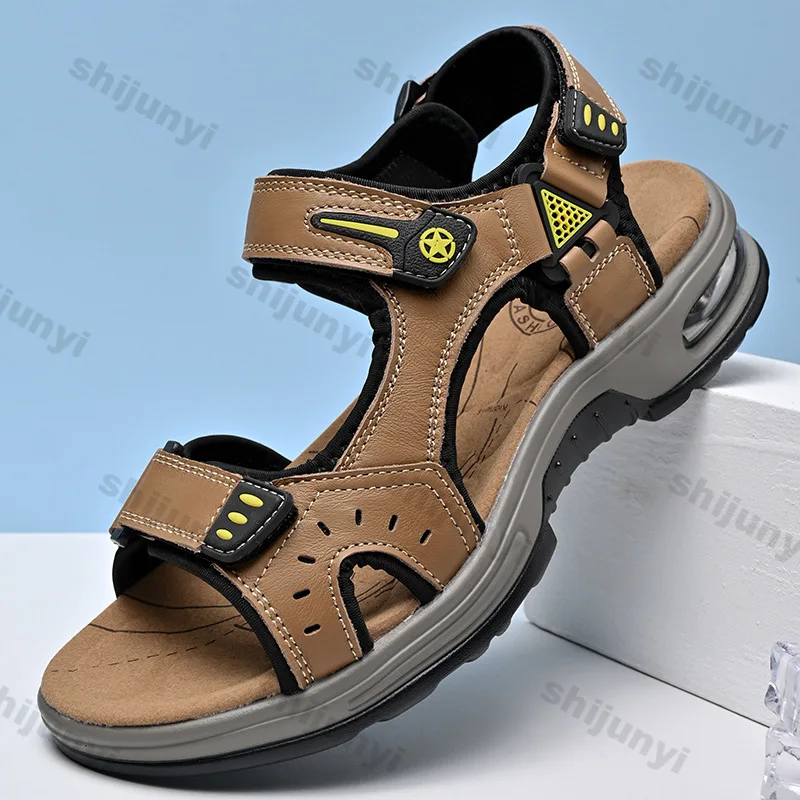 EXTRA SANDAL IN ARMY GREEN MIX ELECTRIC BLUE CALFSKIN