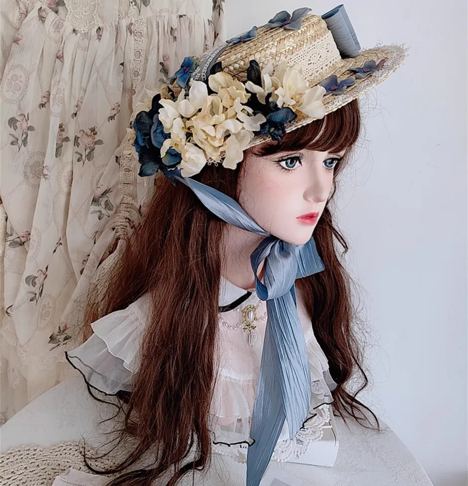 LIZ LISA 帽子 麦わら帽子 花 レース（LIZLISA しよ 夏 帽子 カンカン 