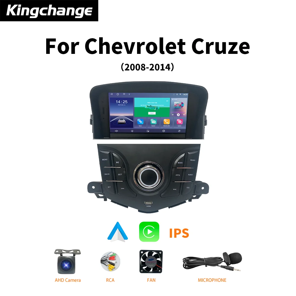 

Kingchange Android 11 автомобильный для Chevrolet Cruze 2008-2014 Радио Мультимедийный видеоплеер GPS навигация встроенный Carplay + Авто BT