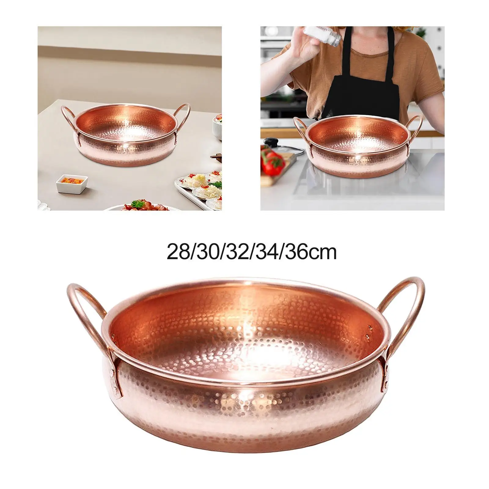 Copper Serving Bowl Hot Pot Pan No Lid Hammered Decorative Copper Cooking Pot Copper Serving Bowl Hot Pot Pan No Lid Hammered Decorative Copper Cooking Pot