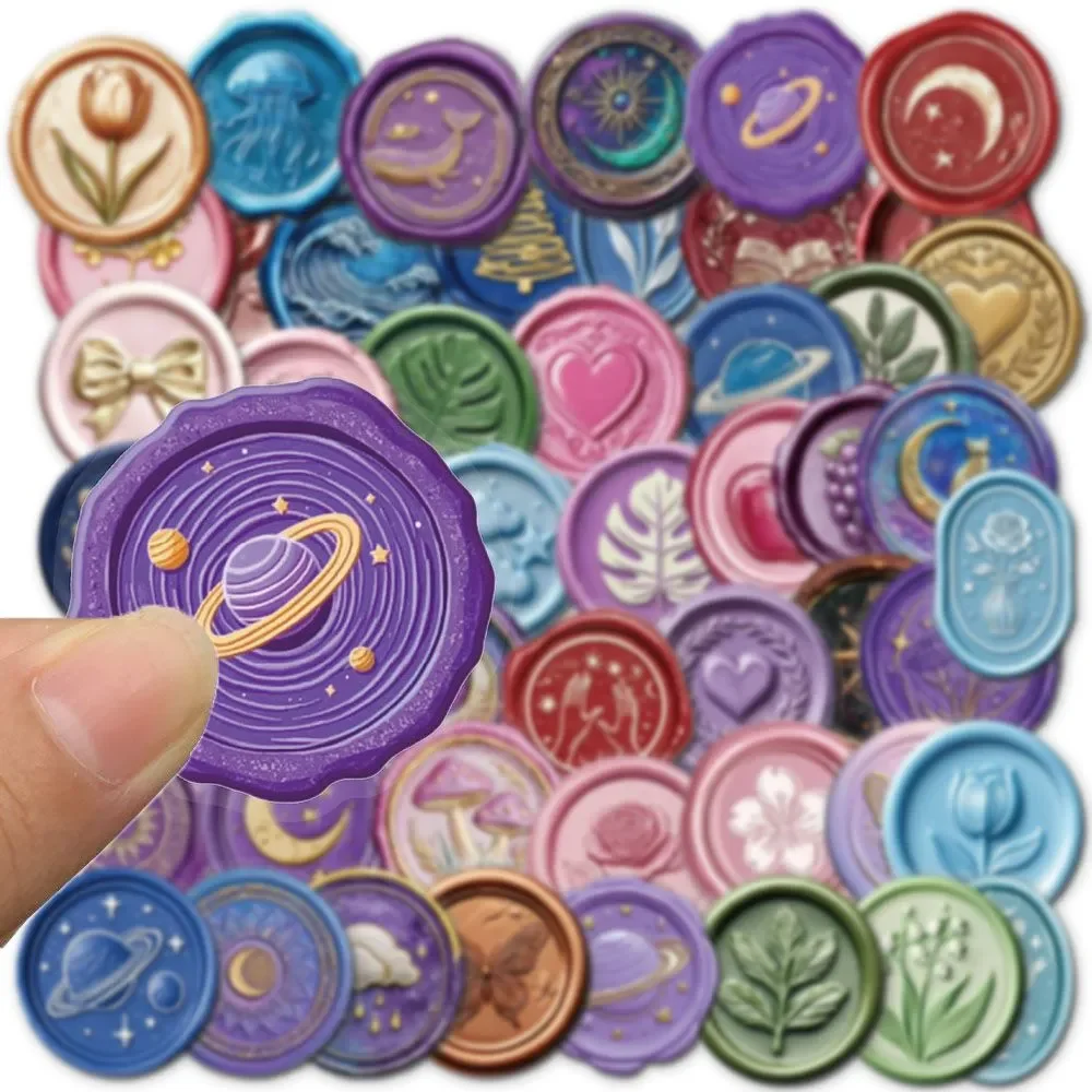 레트로 화염 씰 스티커 장 PET 소재 휴대폰 스크랩북킹 데칼 높은 미적 가치 봉투 장식