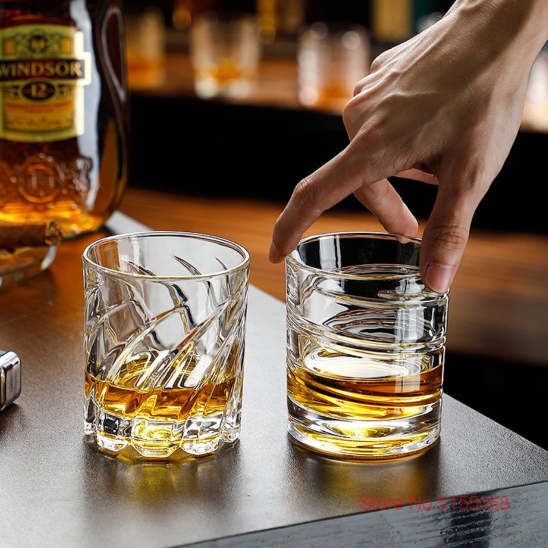 Germany Design Rotating Glass Whiskey Old Fashioned Glass Stable Revolve Release Pressure Whisky Tumbler Crystal Wine Cup whiskey glass