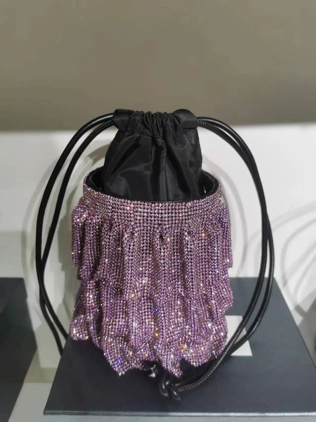 Luxury Diamonds Evening Bag Designer Crystal Mesh Bucket Handbags  Rhinestones Chains Shoulder Crossbody Bags Small Party Purses - AliExpress