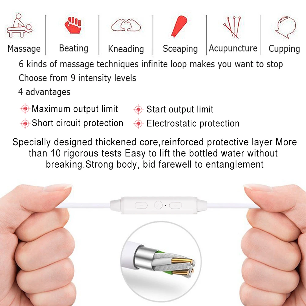 Portable Pulse Body Massager Mobile Phone Control Body Electrode Massage EMS Muscle Stimulator Therapy