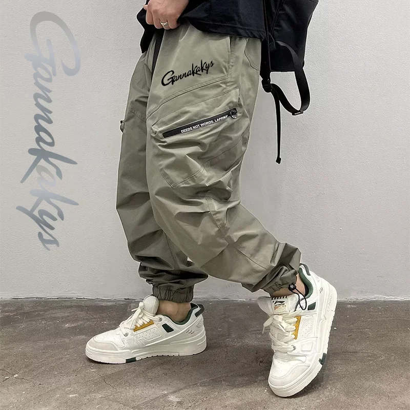 Men's Fishing Pants, Windproof Hiking Sports Pants, Multi Pocket Workwear Trendy and Breathable Travel Pants