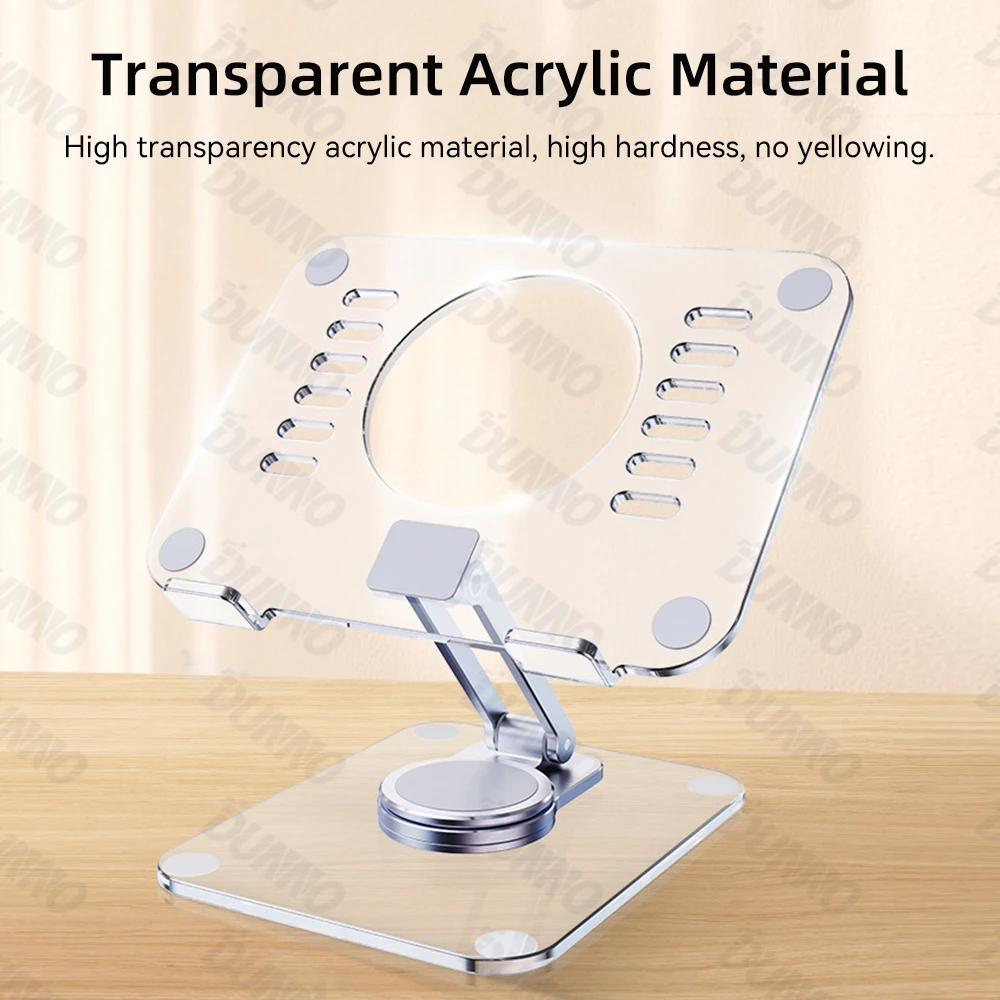 Suporte para Tablet Transparente Dobrável Rotação de 360 ° Suportes Ajustáveis para Ipad Phone Samsung Xiaomi Lenovo Suporte para Suporte - Imagem 6