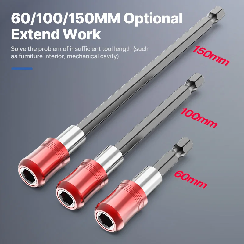 LIDIAO Magnetic Hex Bit Extension Bar Hexagonal Handle Three Piece Set Quick Release Self-locking Extension Rod Screwdriver