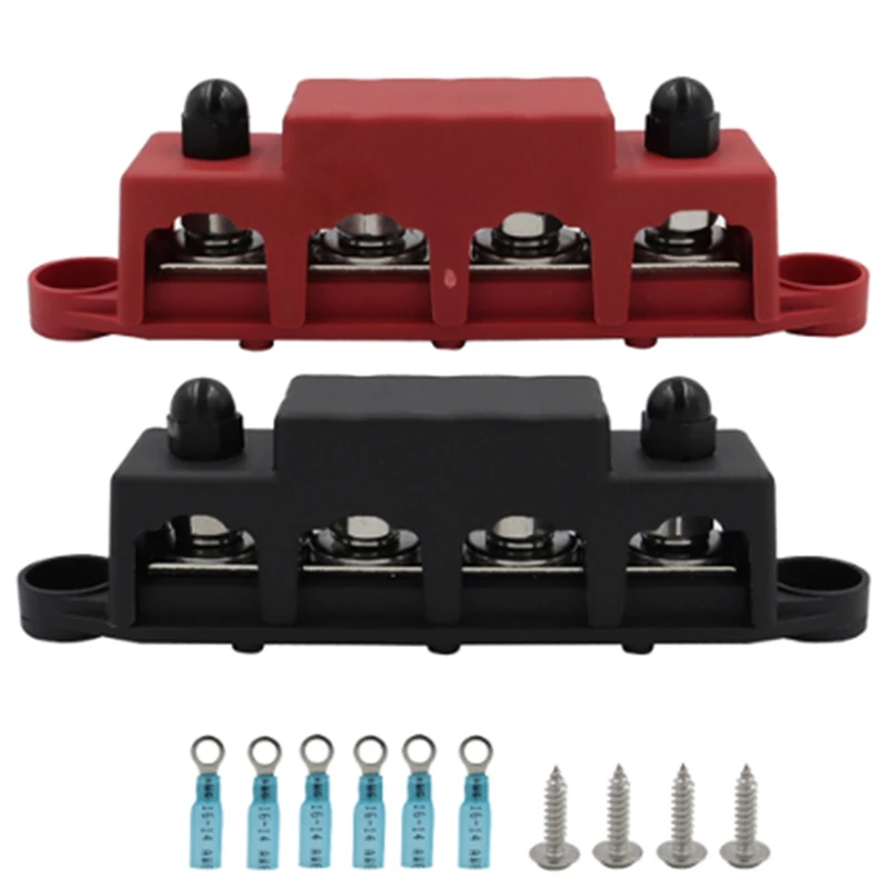 

M8 Busbar Box Board 250A 4 Terminals Current Busbar Cable Box Power Box Parts Suitable For RV Yacht Car