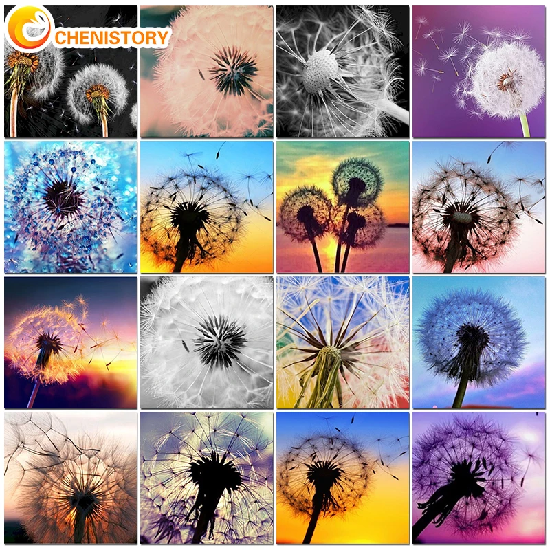 Chenistory Flower Diy Painting By Numbers Kits Handpainted Oil Painting