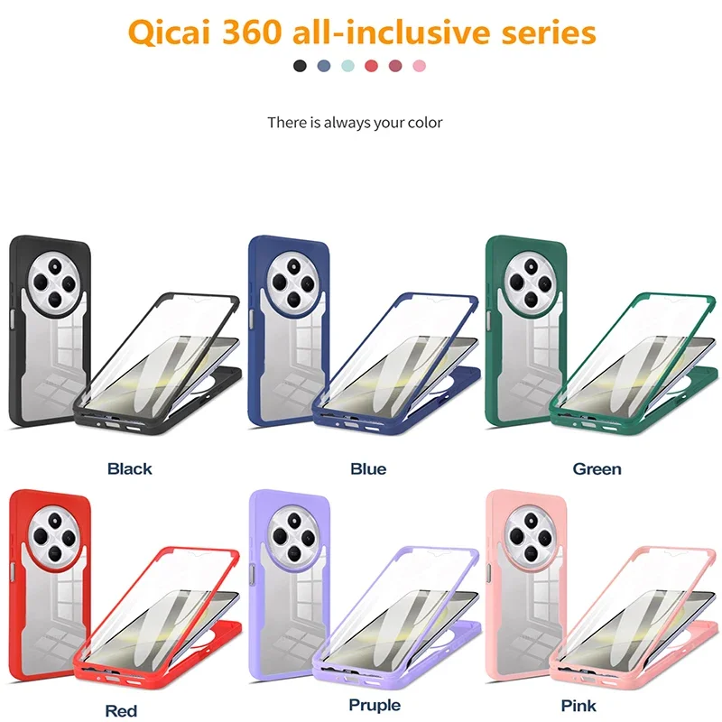 Dual Layer Bumper Case with 360° Protection & Screen Protector Film
