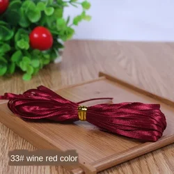 White Silk Satin Ribbon for Gift Wrapping and DIY Crafts - 1/8 (3mm), Ideal for Celebrations and Decorations (Wine red)