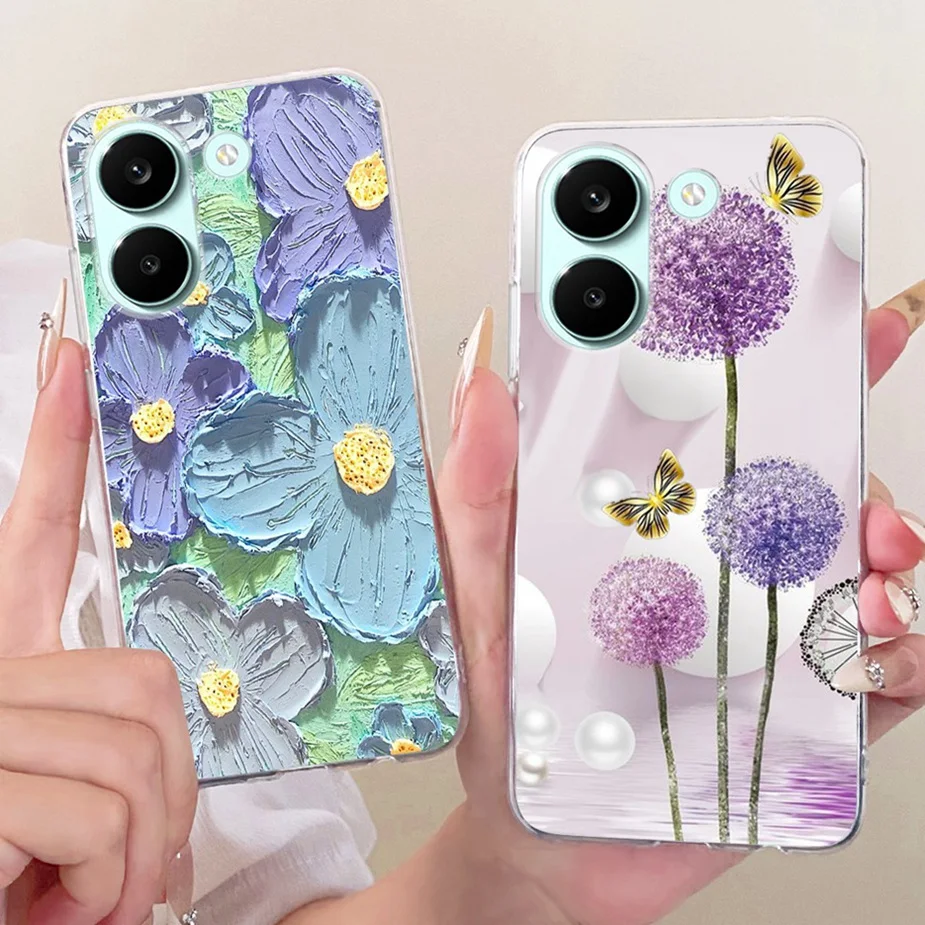 Colorful Flowers Painted Soft Slim Phone Case Cover