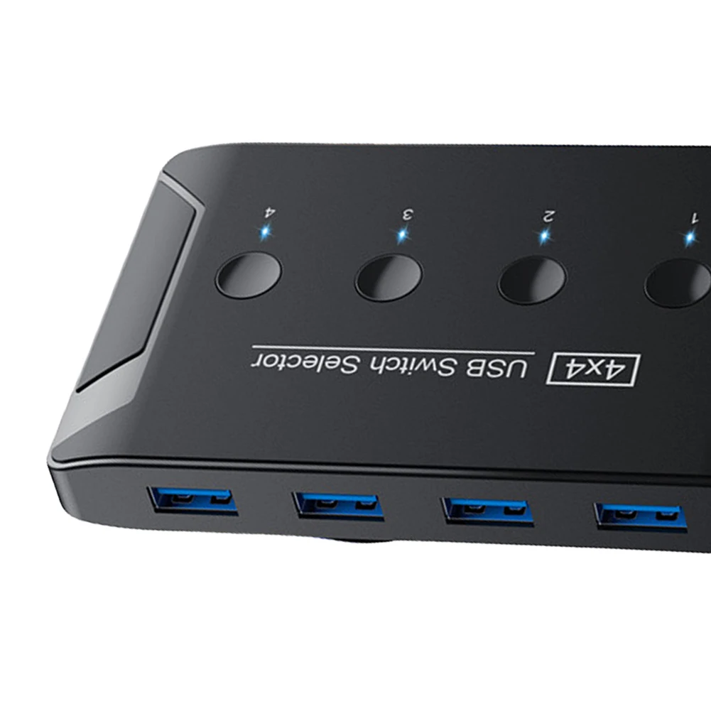 키보드 마우스 프린터 U 디스크용 USB 스위치 선택기, 4 입력 4 출력 KVM 스위치 스플리터, KVM USB 스위처