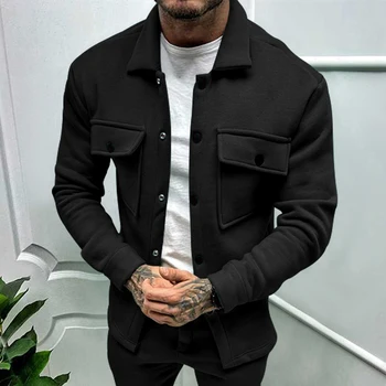 2024 Giacca casual alla moda con giacca in pile da uomo nuova invernale transfrontaliera Amazon 1