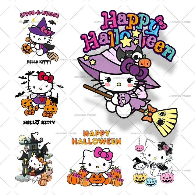 DIY Cartoon Hello Kitty Patches Iron-on Transfers Patches Kids