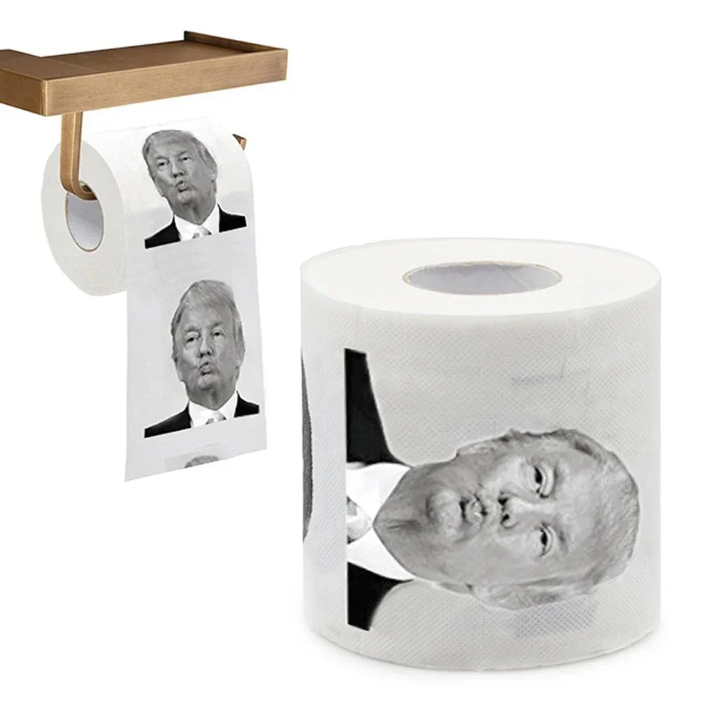Trump Humor Toilet Paper Creative Bathroom Tissue Pure Wood Pulp NonFading Non-Shrinking Non-Toxic Dust-Free Hypoallergenic Roll