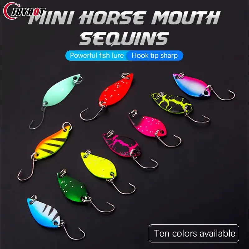 2.5g 3.5g 5.5g Spinner Spoon Fishing Lure metallo rotante paillettes Wobbler Treble Hook esca artificiale Carp Bass Pesca Tackle