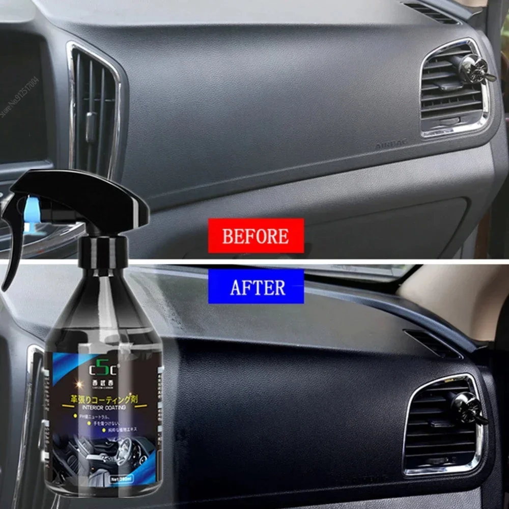 Car Plastic Restore Agent Leather Repair Kit Auto Interior Parts Coating 260ml Renovation Restorer Accessories