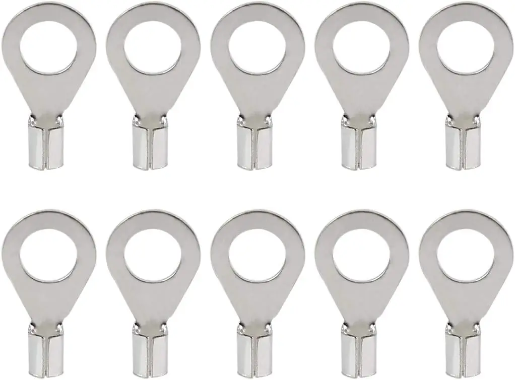 

20pcs M6.2 Crimp Ring Lug Terminal Silver Plated Copper Connector 19.5 X 10.9mm