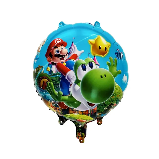 Ballon en aluminium de dessin animé Super Mario, ballon de personnage de princesse pêche Luigi, décoration de fête pour enfants, jouet d'anniversaire 6