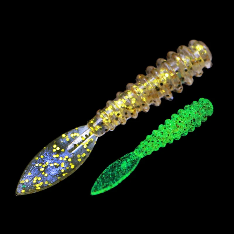 10PCS/50PCS Angeln Lockt 36mm/0,4g UV Rockfishing Swimbait Jigging Köder Weichen wurm Salzwasser Jig Kopf Köder für Bass Angeln – Detail 4