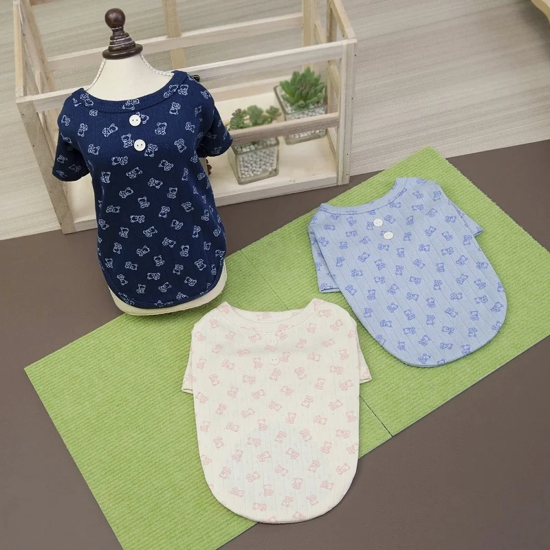 Autumn Soft Dog Shirt Warm Dog Clothes Bear Print Puppy Undershirt Fashion Cute Bottoming Shirt Pet Vest Bichon Poodle Apparel 5