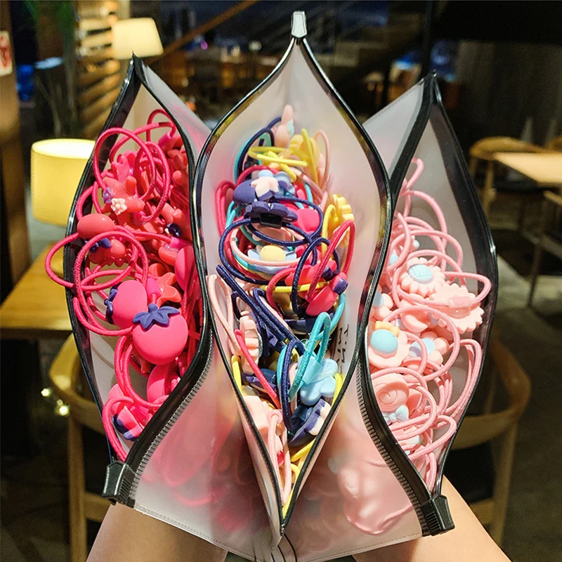 20Pcs Children's Hair Ties Headdress Not Hurt Girls Scrunchies Elastic Hair Band Kids Hair Rope Rubber Band Set Hair Accessories