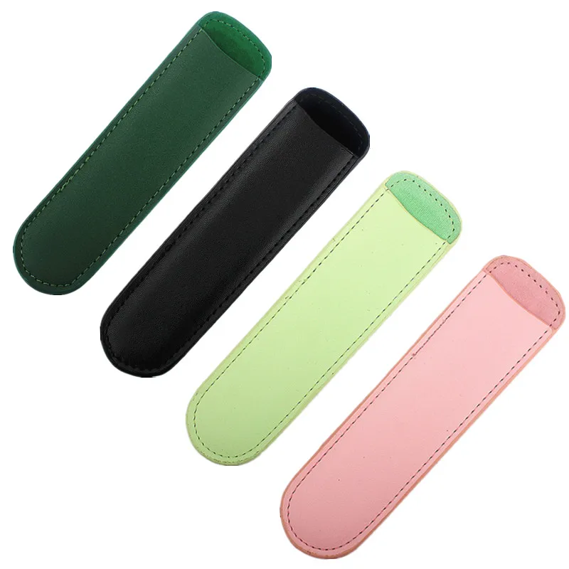 

5PC PU Leather Pen Holder Retro Handmade Cowhide Pen Case Portable Vintage Pen Bag Pen Protector Office School Stationery