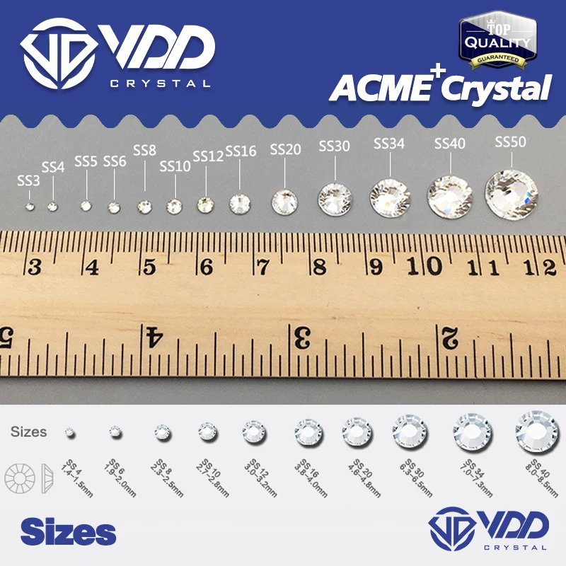 VDD 10000Pcs Bulk Wholesale High Quality Glass Crystal Hot Fix Rhinestones  Flatback Glitter Strass Stones For DIY Fabric Garment