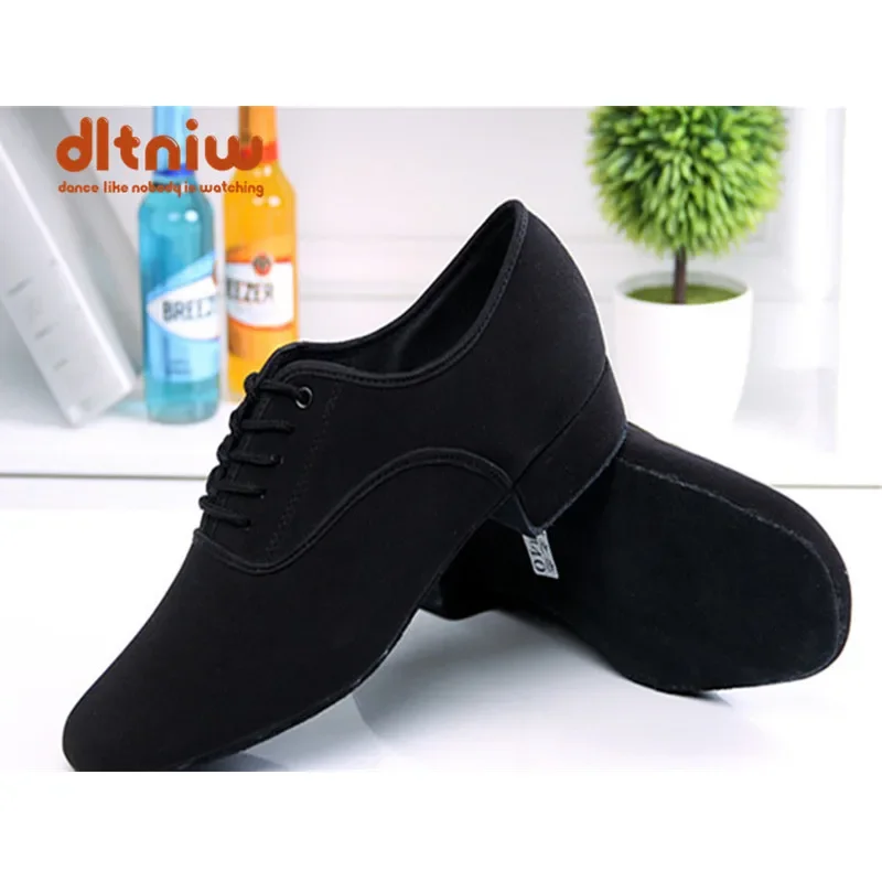 Men's Modern Jazz Sneaker for Men Professional Black Oxford Upper Latin Salsa Shoe Plus Size Low Heel Tango Ballroom Dance Shoes 5