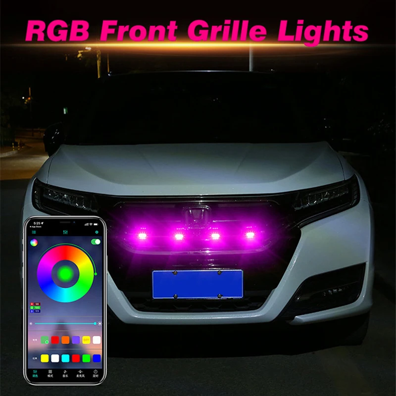 LedCarFrontGrilleLightingRGBUniversalDaytimeRunningLightJeep