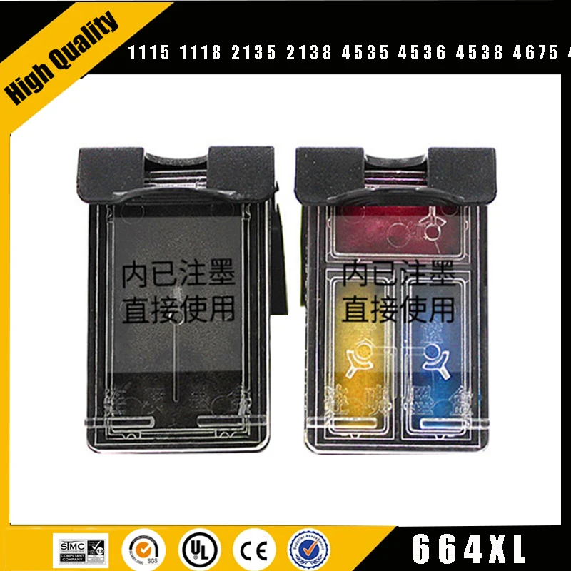 einkshop for hp 664 Refillable Ink Cartridge Replacement for HP 664Xl Deskjet 1115 1118 2135 2138 4535 4536 4538 4675 4676