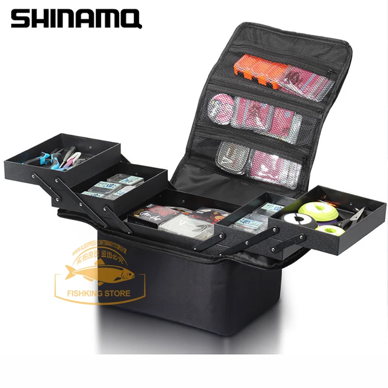 

2023 New Fishing Bag Large Capacity Fishing Bait Line Tool Reel Fishing Bait Bag Storage Outdoor Storage Portable Fishing Box