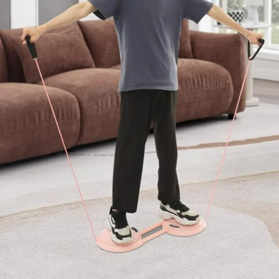 220 lbs Waist Twisting Machine, Ab Twister Board with LCD Counter Display & Resistance Bands, Adjustable Waist Twisting Disc for