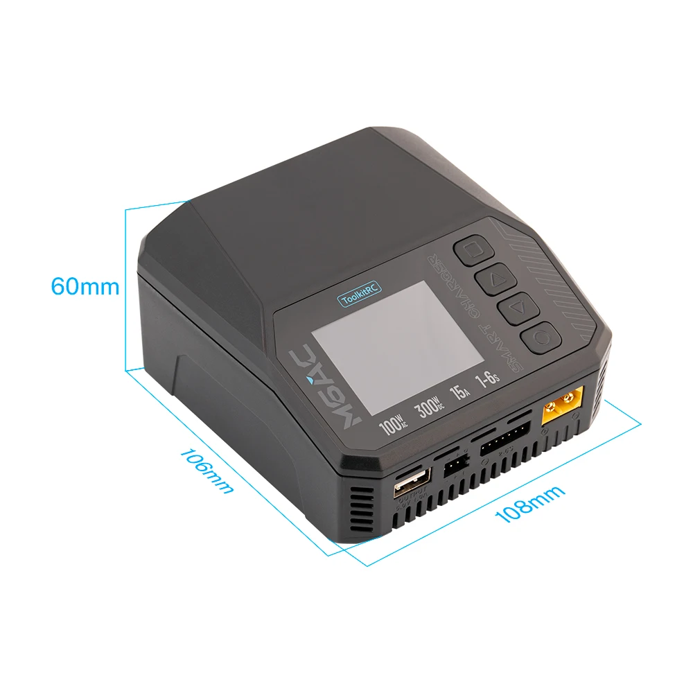 ToolkitRC M6AC Smart Lipo Battery Charger Discharger AC 120W DC300W MAX30A for 1-6S Battery FPV Model Spare Part LiHV LIFE LILON thumbnail 5