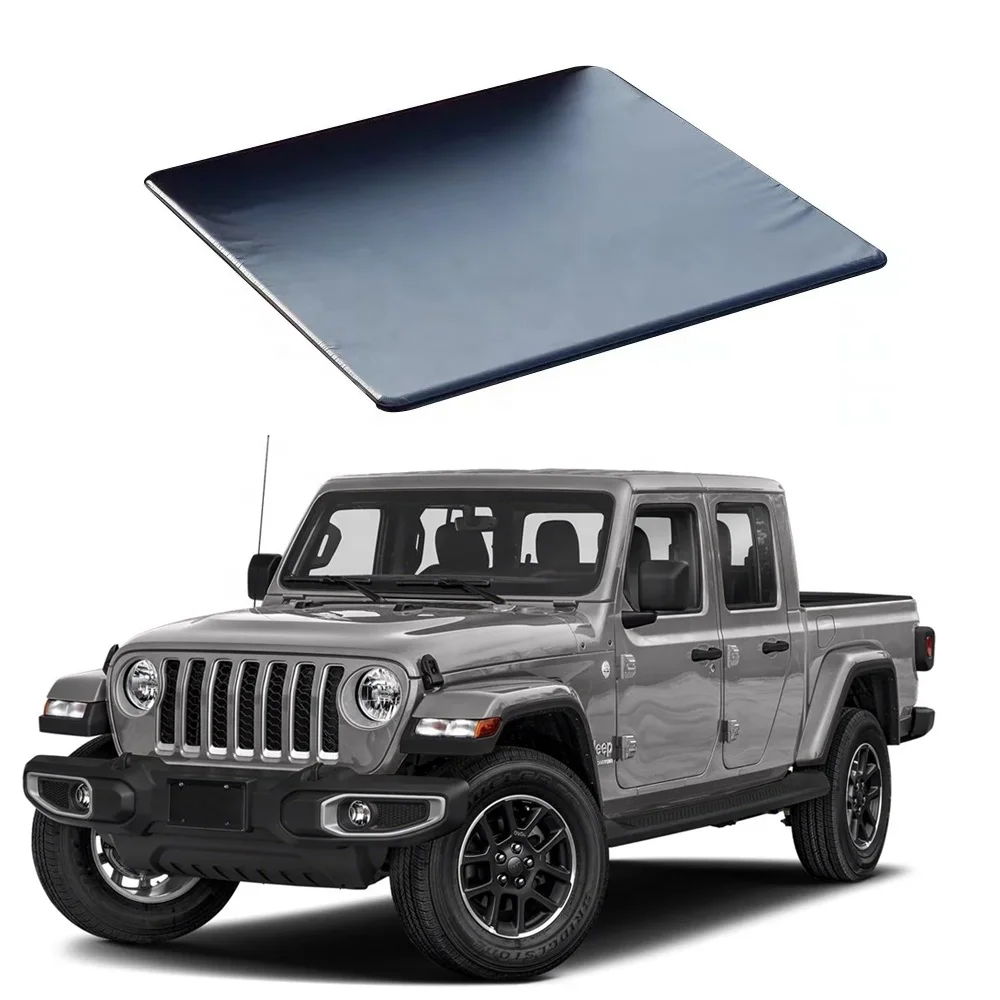 Good Quality And Price Soft Fold-Up Tonneau Bed Cover for Jeep Gladiator JT2019-2023 factory sales roller lid tri fold hard tonneau covers aluminum truck bed cover for f150250350 tundra ram silverado gmc gladiator