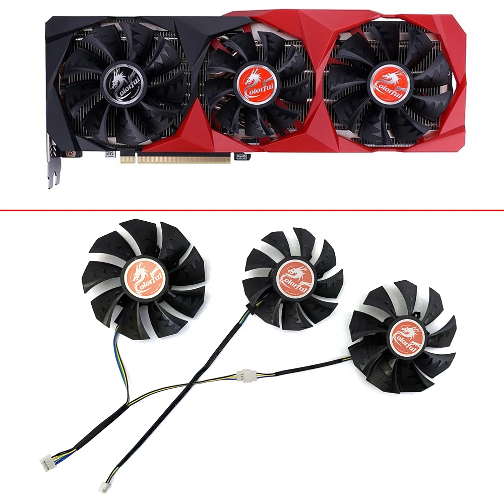 

New 87mm 4pin RTX3060 GPU Cooler For Colorful Geforce RTX 3060 3070 3080 TI 3090 NB 12G-V Graphics Card Cooling Fan