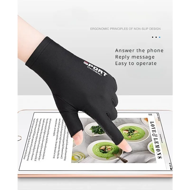 1 Pair Outdoor Sport Summer Gloves Men Ice Silk Sun Proction Driving Fishing Cycling Gloves Touch Screen Motorcycle Racing Glove 3