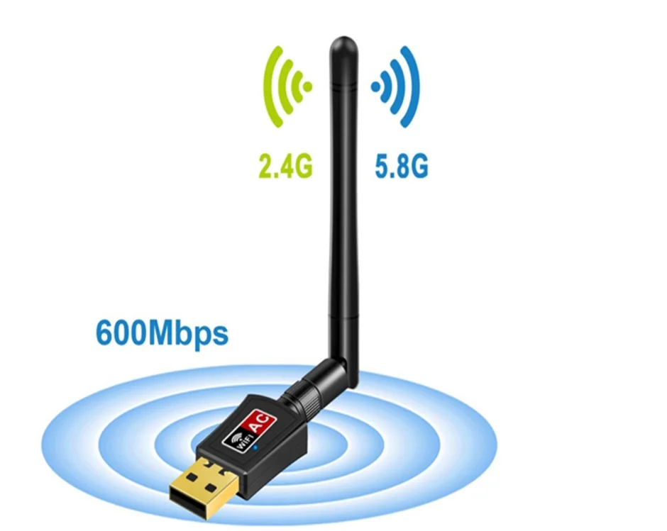 

Usb Wi-Fi адаптер 600M AC двухдиапазонный USB Wi-Fi адаптер Чипсет RTL8811CU для системы WIN7 WIN10 Бесплатная карта памяти