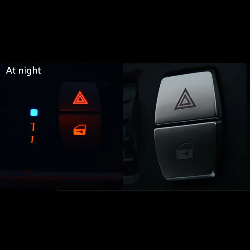 

Chrome Button Cover Decals Parts Replacement Silver Trim ABS For BMW 5 Series F10 F07 Warning Lamp 2pcs Durable